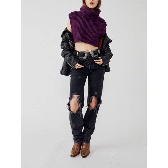 🎉 LAST CHANCE🎉 FREE PEOPLE Honey Bunny Crop / Black Cherry - Picture 5 of 6